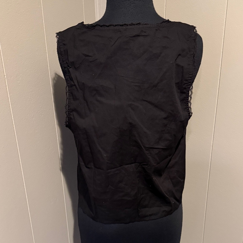B36 aerie Women’s Medium Black Tie-Front Tank Top - Picture 5 of 8